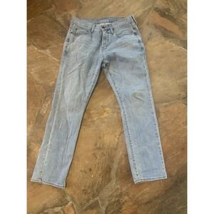 Cremeux Straight Jeans Mens Adult Size 38x32 Blue Straight Indigo Blue Denim Zip